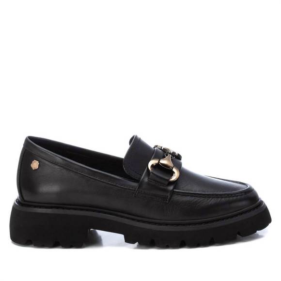 NEW XTI women's leather moccasins in black